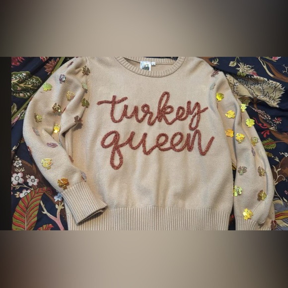 QUEEN OF SPARKLES Sweaters - Queen of sparkles turkey queen sweater